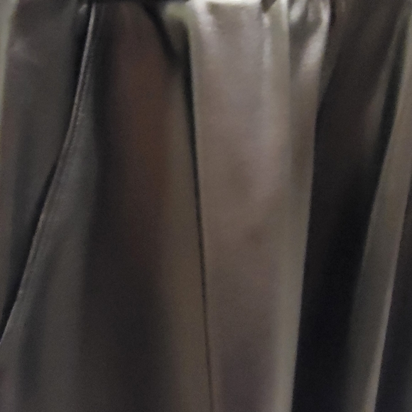 BLACK FAUX LEATHER SKATER DRESS - Picture 4 of 5